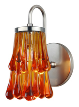  WS102AMPNM3 - Wall Sconce Droplets Amber Polished Nickel MR16 Halogen 35W
